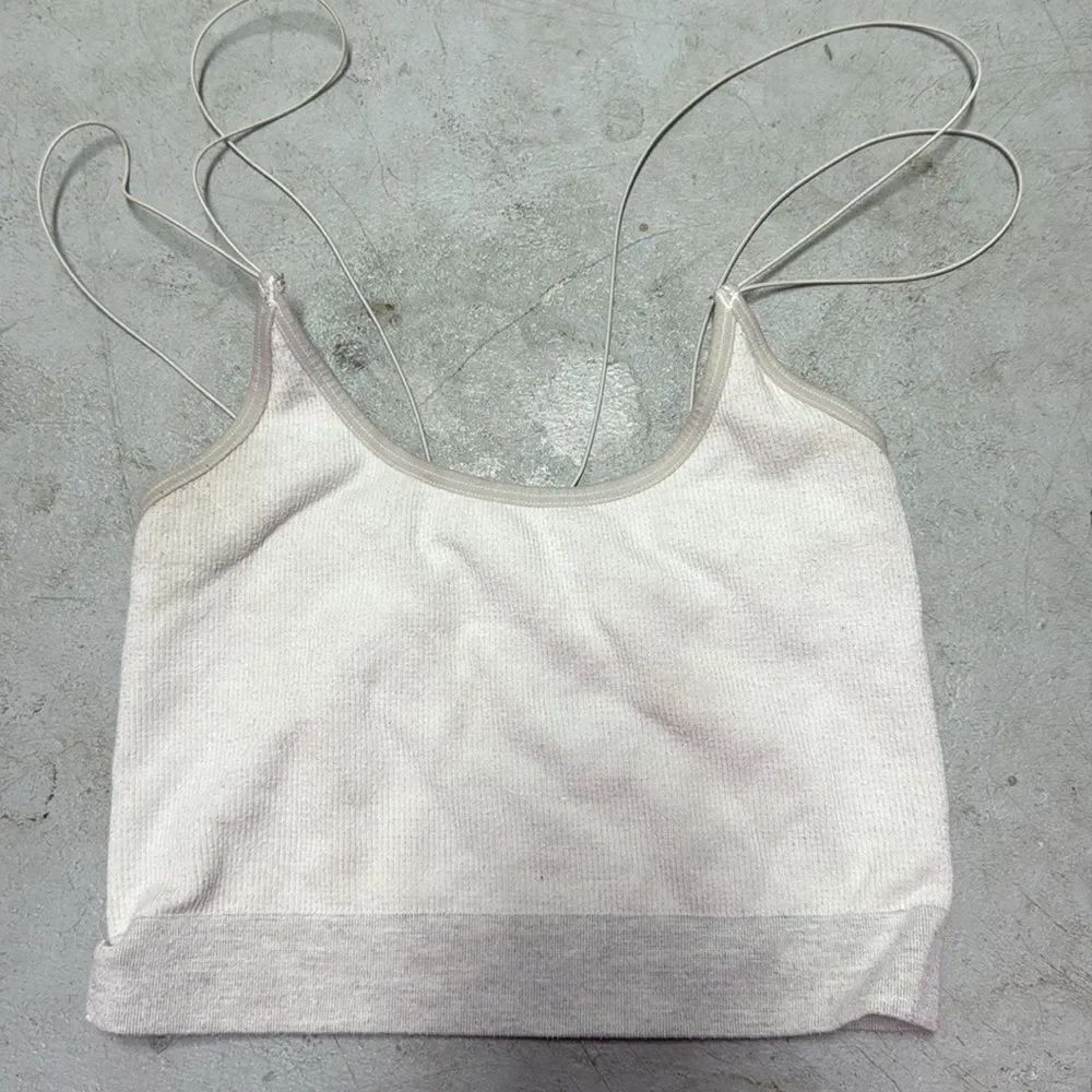 White and Gray Lounge Bralette - Size Small